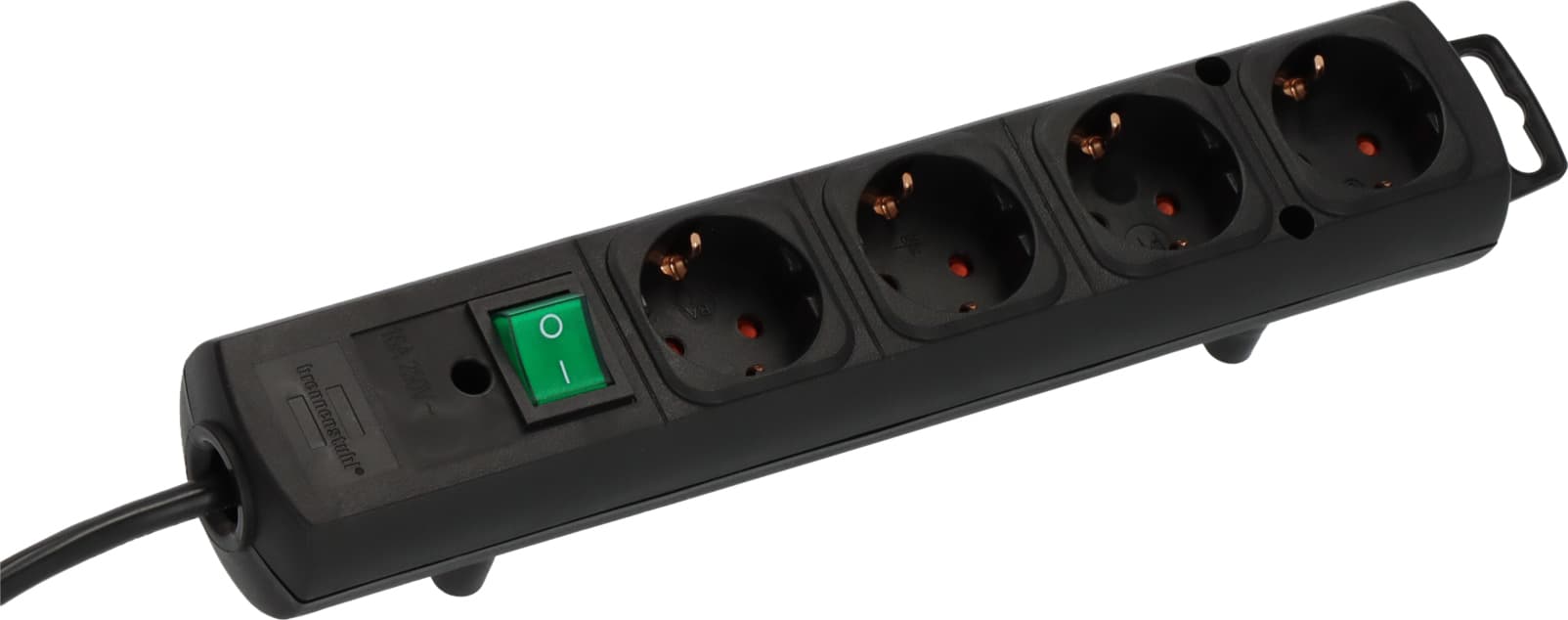 Stekkerdoos Brennenstuhl Comfort Plus 4vdg incl platte stekker 2m zw 5