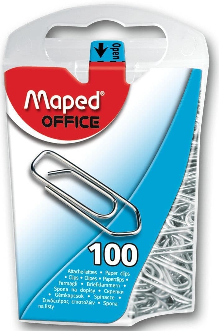 Paperclip Maped Office 25mm 100 stuks zilver