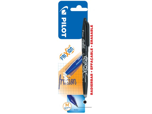 Rollerpen PILOT friXion medium zwart blister à 1 stuk
