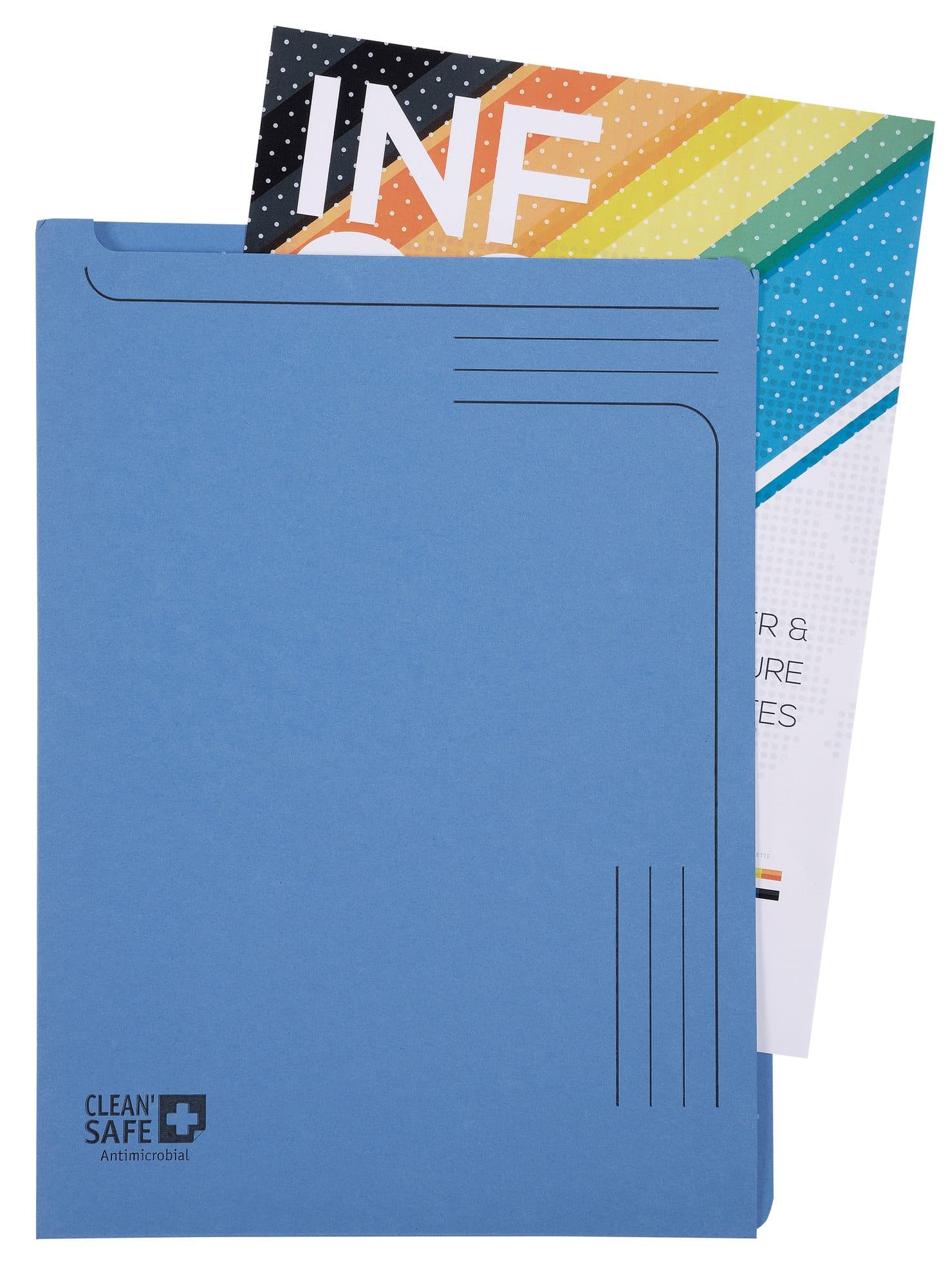 Insteekmap Exacompta L-model Clean'Safe bedrukt blauw 5 stuks 2