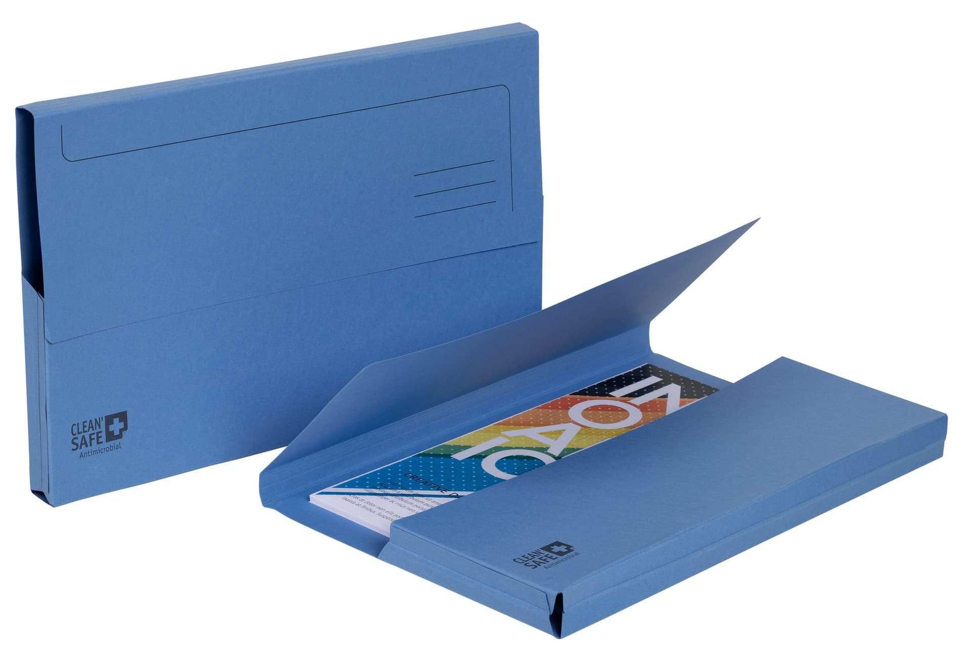 Pocketmap Exacompta Clean'Safe A4 400gr blauw 5 stuks 3