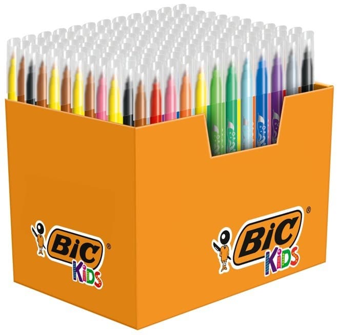 Kleurstiften BicKids couleur medium assorti schoolbox à 144 stuks