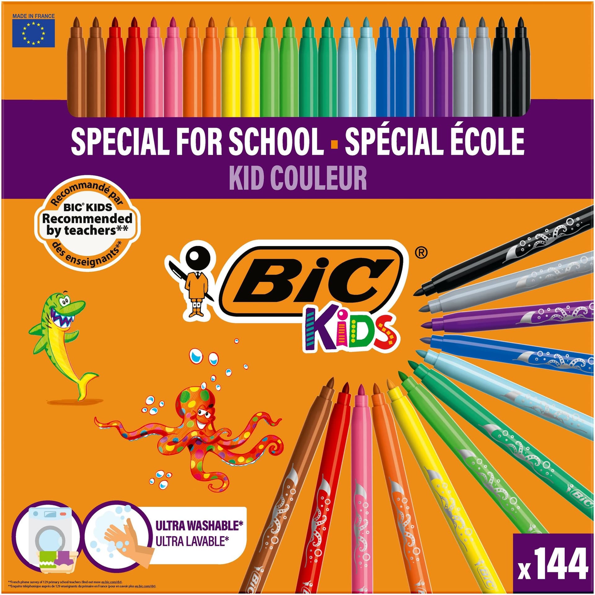 Kleurstiften BicKids couleur medium assorti schoolbox à 144 stuks 3