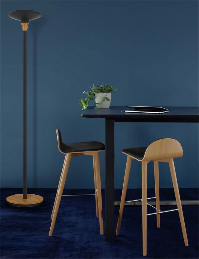 Vloerlamp Unilux Baly led bamboe zwart 4
