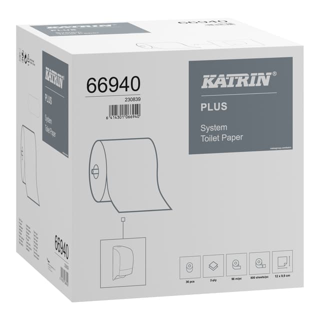 Toiletpapier Katrin Plus systeemrol 2-laags 96m wit 66940 2