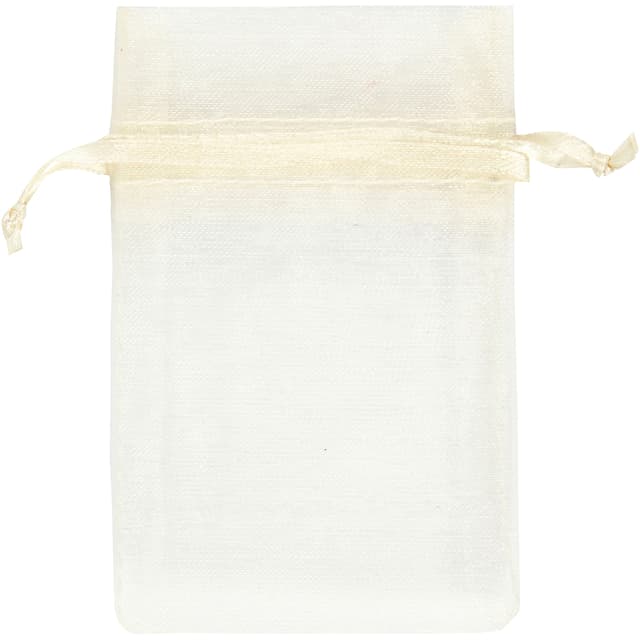 Organza zakjes Creativ Company 7x10cm 10 stuks off-white 10 zak 2