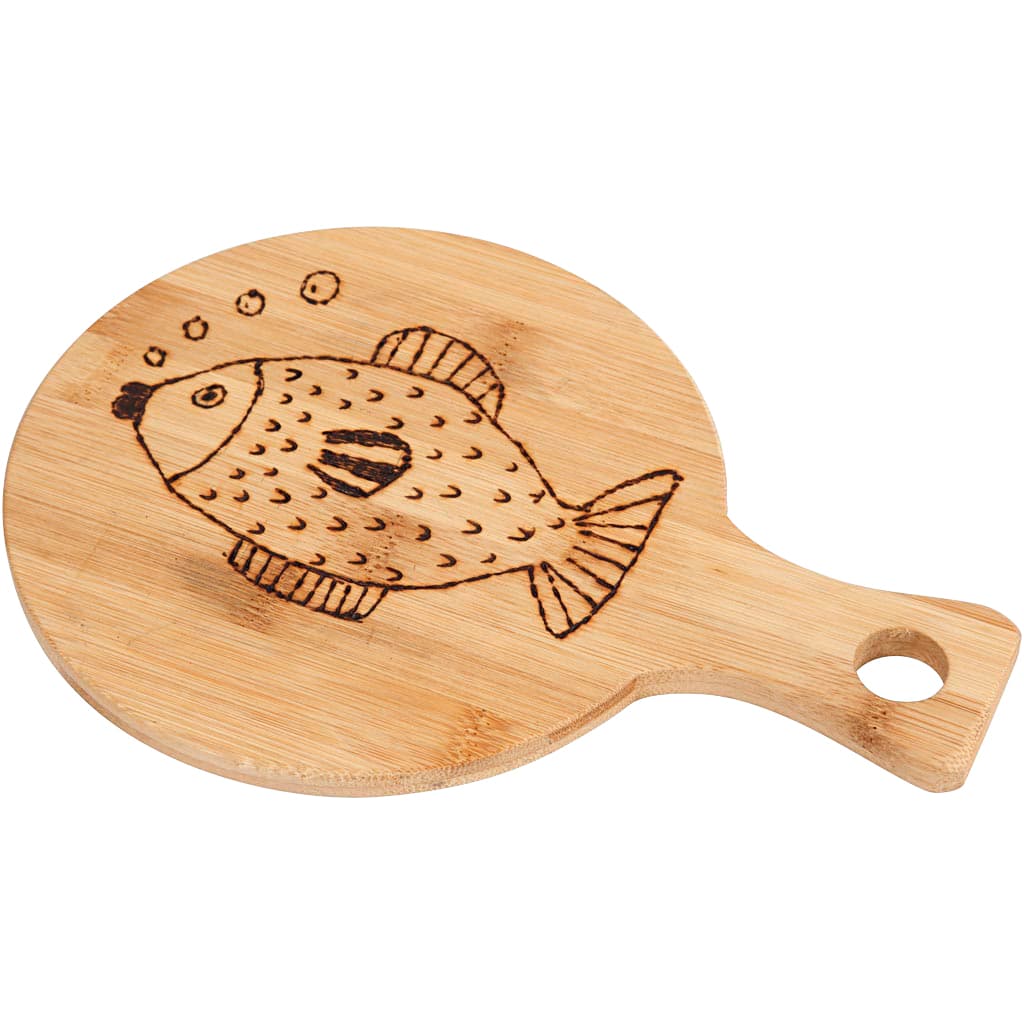 Snijplank Creativ Company rond Ø 17cm, lengte 24cm bamboe 2