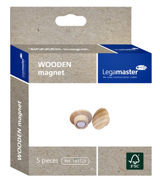 Magneet Legamaster hout 5 stuks 4
