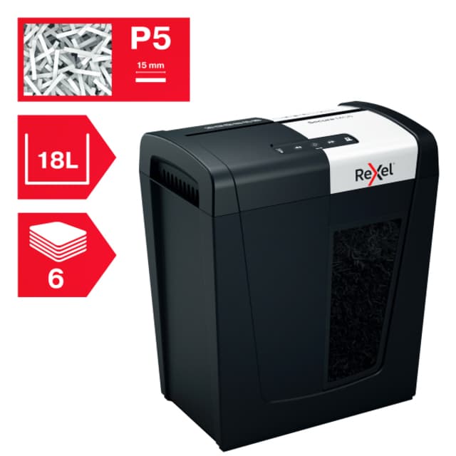 Papiervernietiger Rexel Secure MC6 snippers P5 2x15mm 4