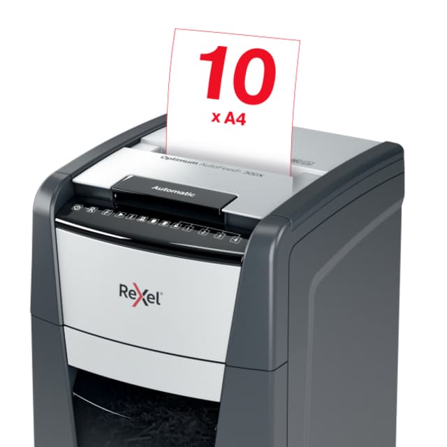 Papiervernietiger Rexel Optimum Auto+ 300X P4 snippers 4x26mm 6