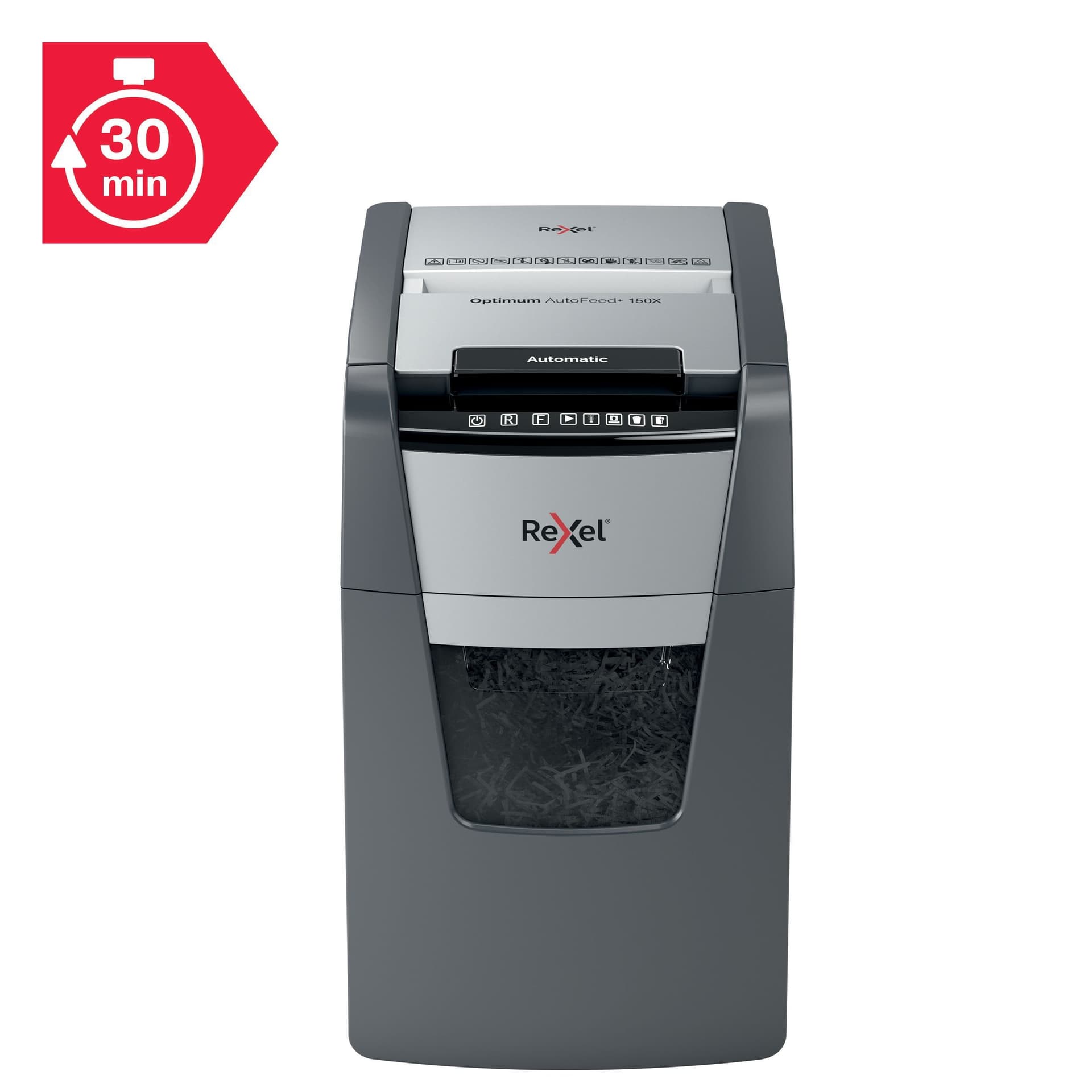 Papiervernietiger Rexel Optimum Auto+ 150X P4 snippers 4x28mm 8