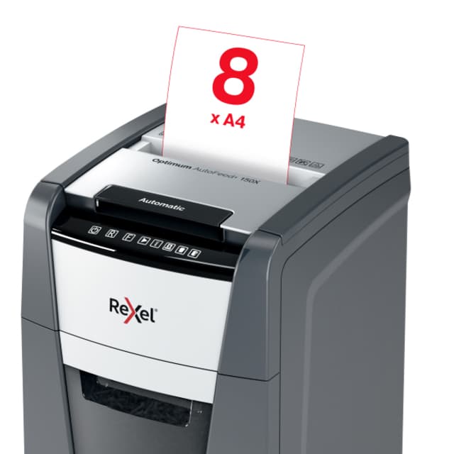 Papiervernietiger Rexel Optimum Auto+ 150X P4 snippers 4x28mm 6