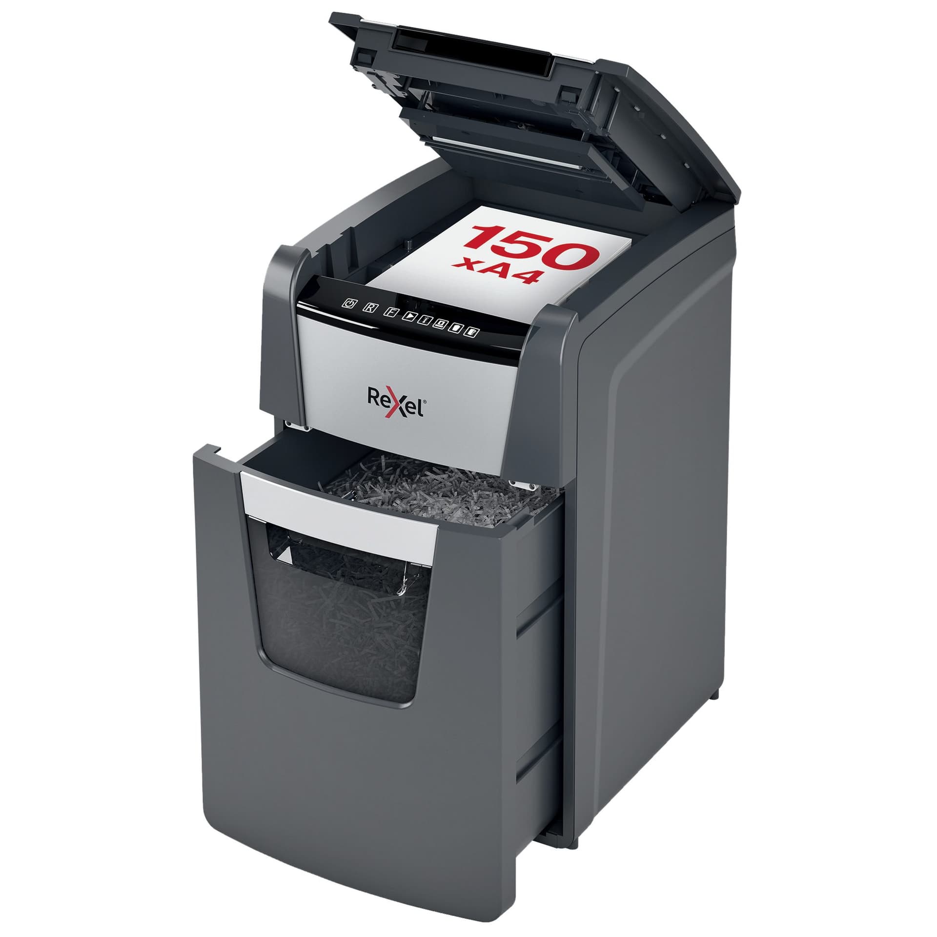 Papiervernietiger Rexel Optimum Auto+ 150X P4 snippers 4x28mm 2