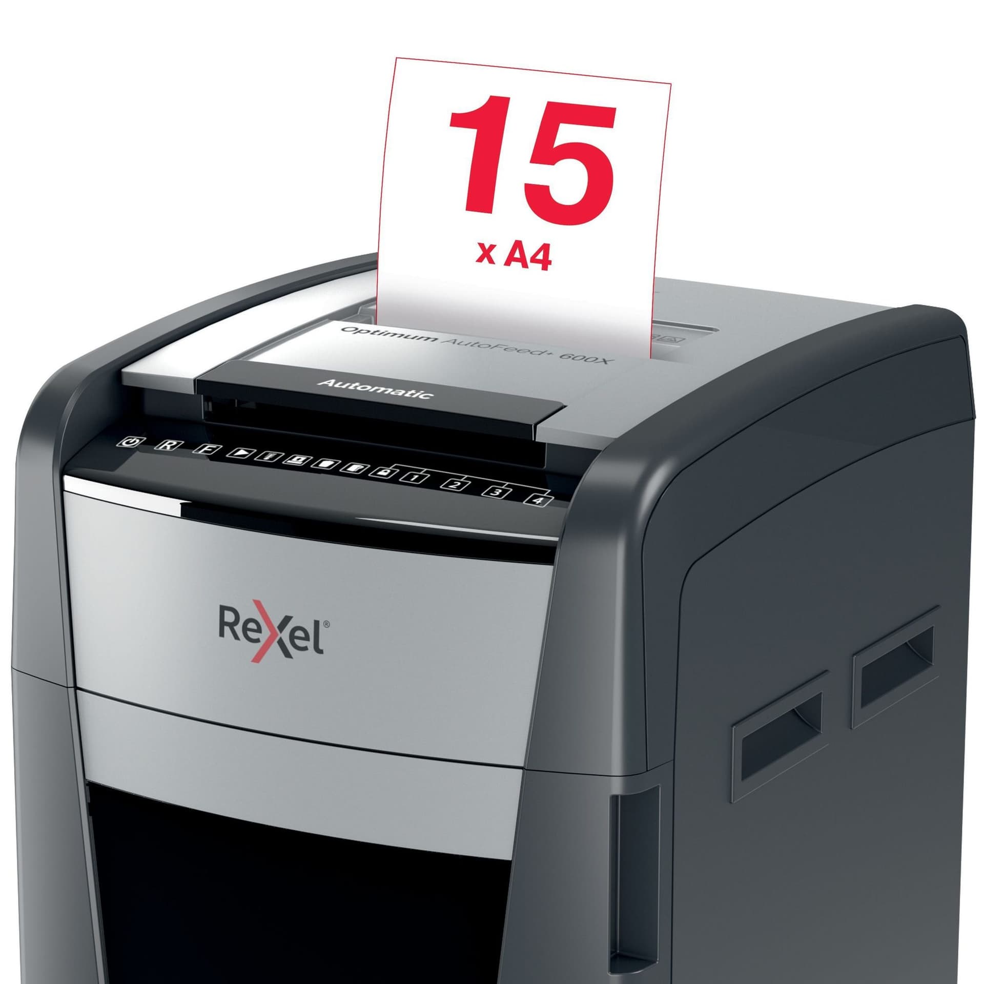 Papiervernietiger Rexel Optimum Auto+ 600X P4 snippers 4x30mm 6