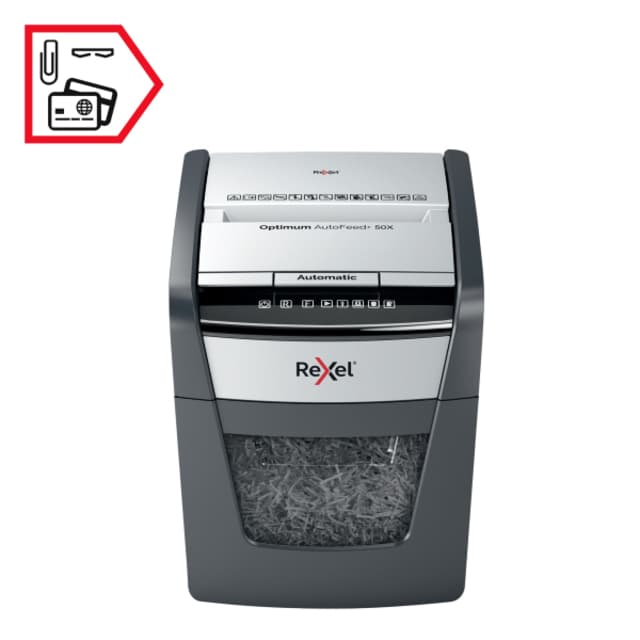 Papiervernietiger Rexel Optimum Auto+ 50X P4 snippers 4x28mm 3