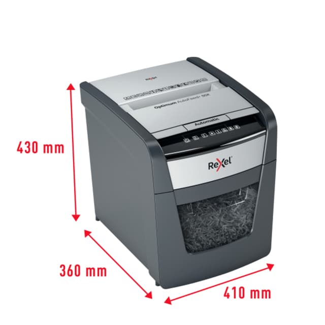 Papiervernietiger Rexel Optimum Auto+ 50X P4 snippers 4x28mm 4
