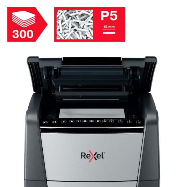 Papiervernietiger Rexel Optimum Auto+ 300M P5 snippers 2x15mm 5