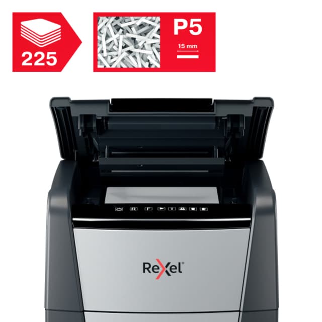 Papiervernietiger Rexel Optimum Auto+ 225M P5 snippers 2x15mm 5