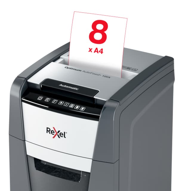 Papiervernietiger Rexel Optimum Auto+ 100X P4 snippers 4x28mm 6