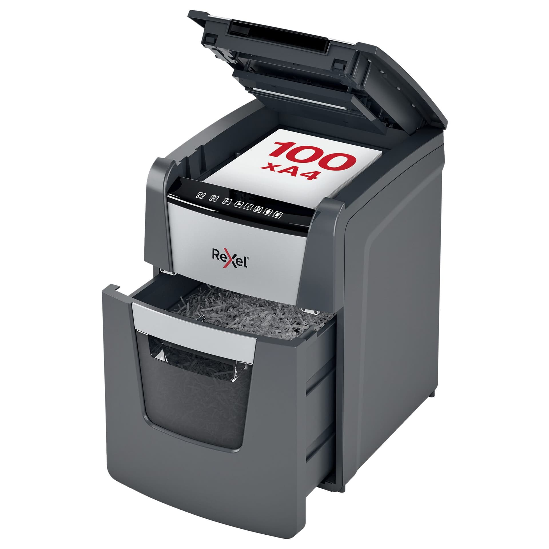 Papiervernietiger Rexel Optimum Auto+ 100X P4 snippers 4x28mm 2