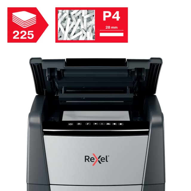 Papiervernietiger Rexel Optimum Auto+ 225X P4 snippers 4x26mm 5