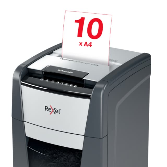 Papiervernietiger Rexel Optimum Auto+ 225X P4 snippers 4x26mm 6