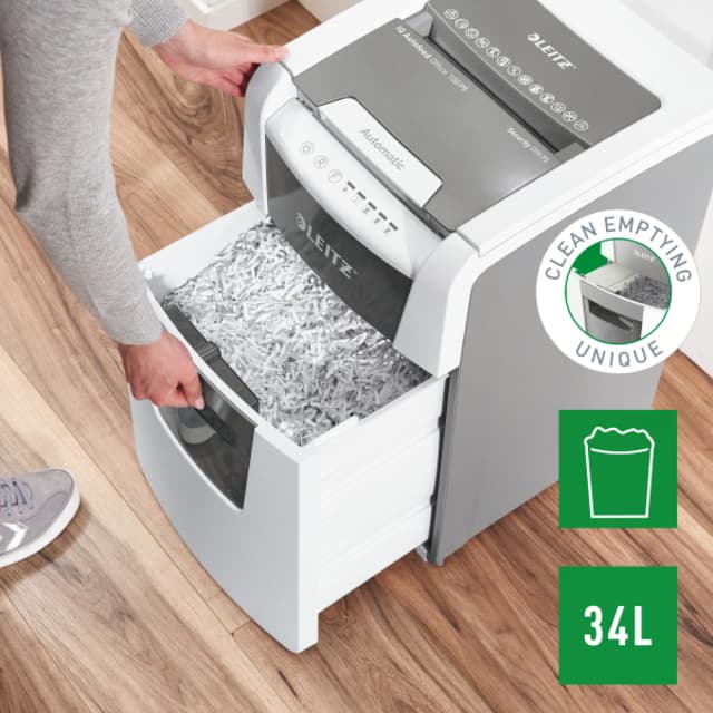 Papiervernietiger Leitz IQ Auto+ Small Office 100 P5 snippers 2x15mm 5
