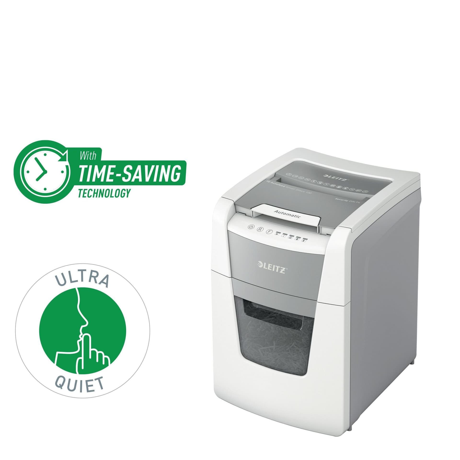 Papiervernietiger Leitz IQ Auto+ Small Office 100 P4 snippers 4x28mm 7