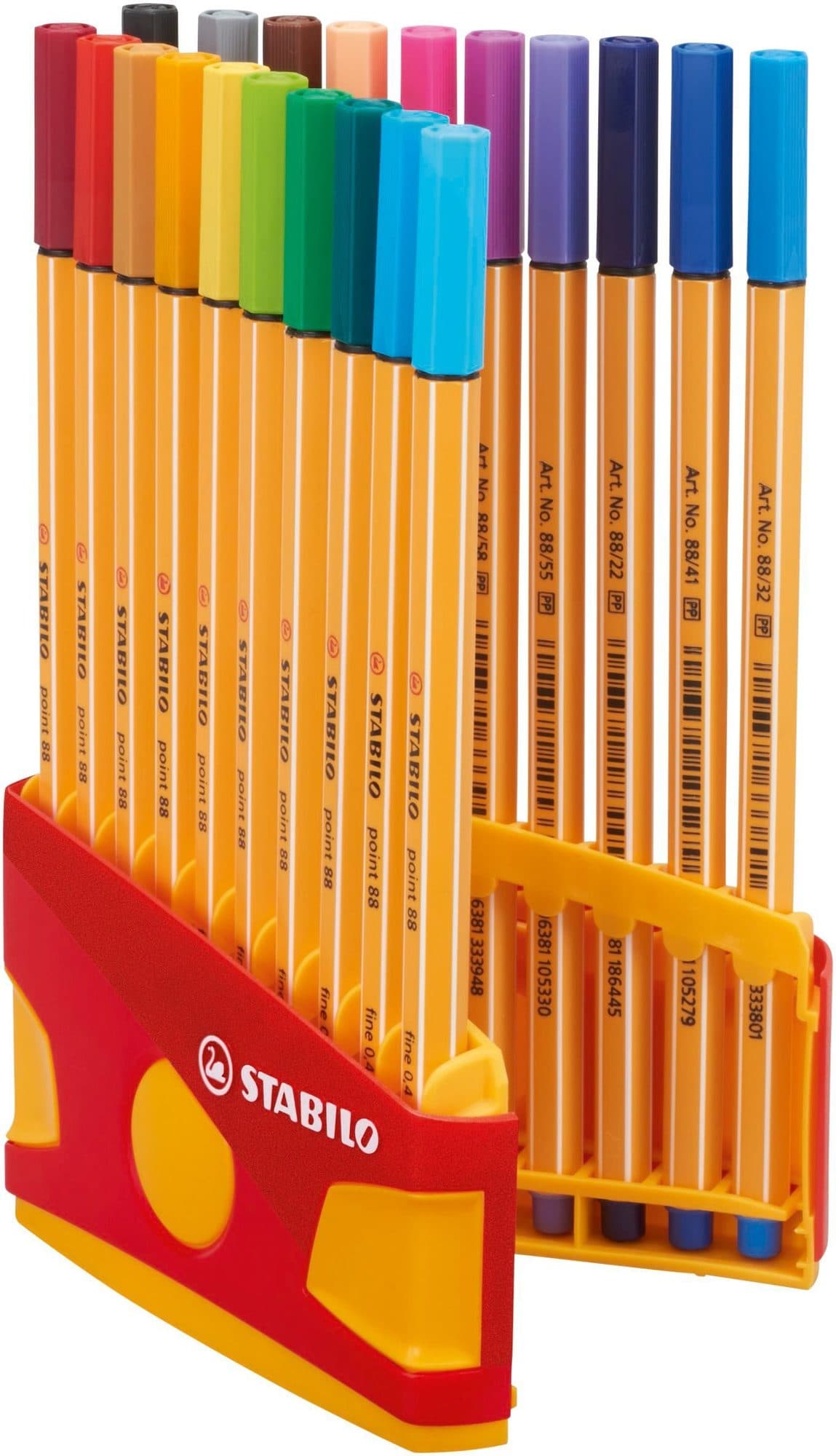 Fineliner STABILO point 88 ColorParade rollerset geel/rood F ass 20st 3