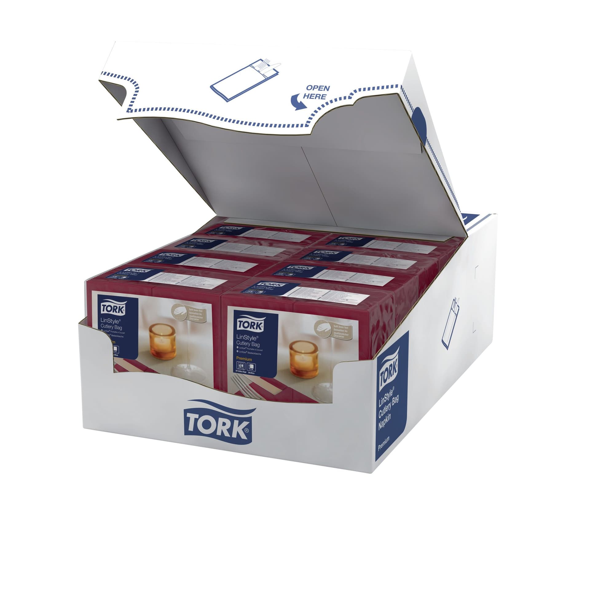 Pochette Tork Linstyle Premium 1-laags 390x390mm bordeauxrood 509603 4