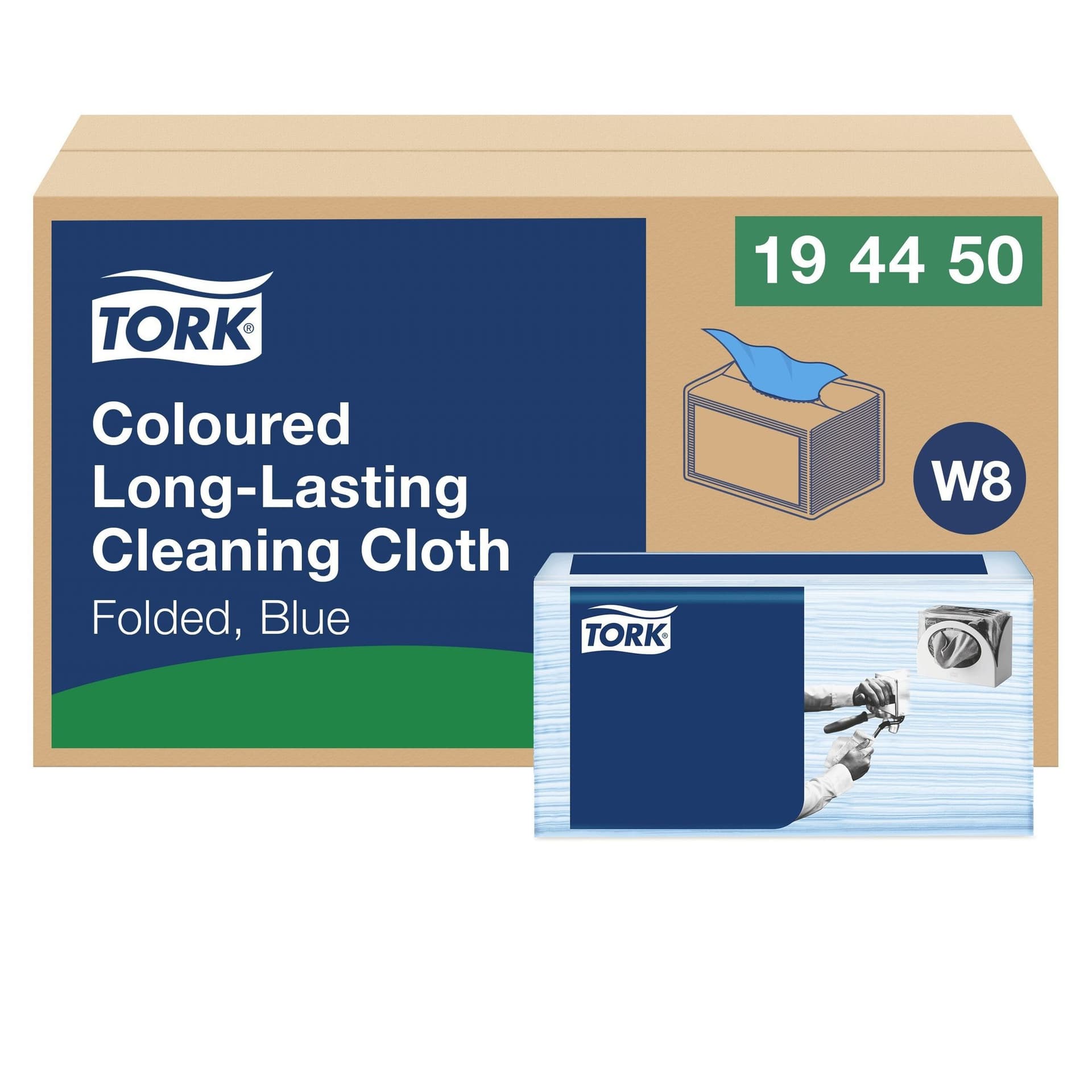 Reinigingsdoek Tork W8 Premium 1-laags 40 vel blauw 194450 2