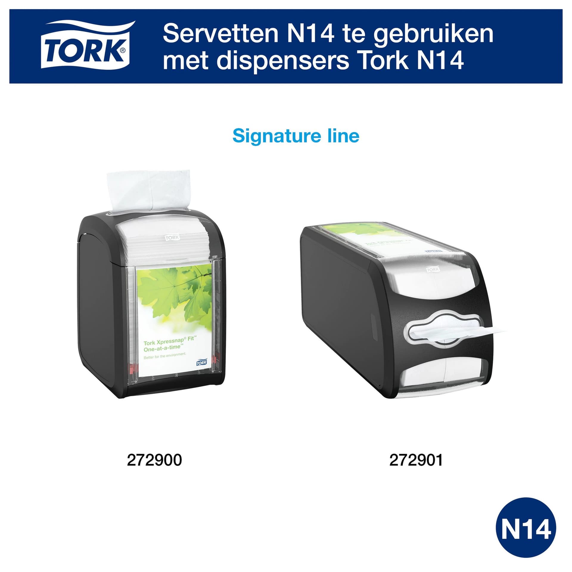 Servet Tork N14 Xpressnap Fit Advanced multifold 2-laags 213x165mm 720 vel naturel 12830 3
