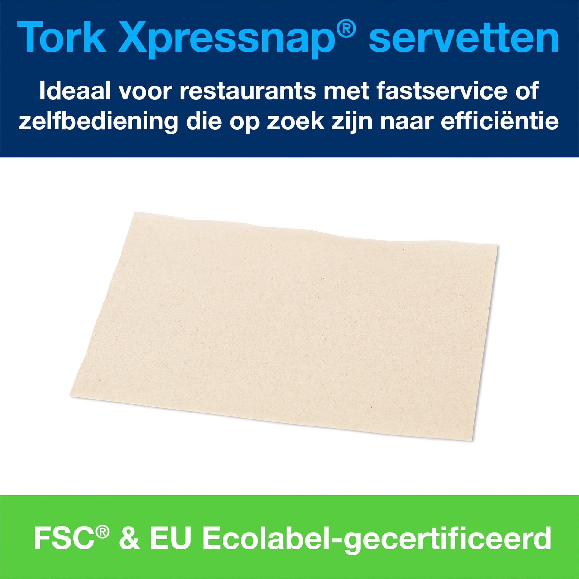 Servet Tork N4 Xpressnap Premium 1/2 vouw 2-laags 213x165mm 1000 vel naturel 12880 5