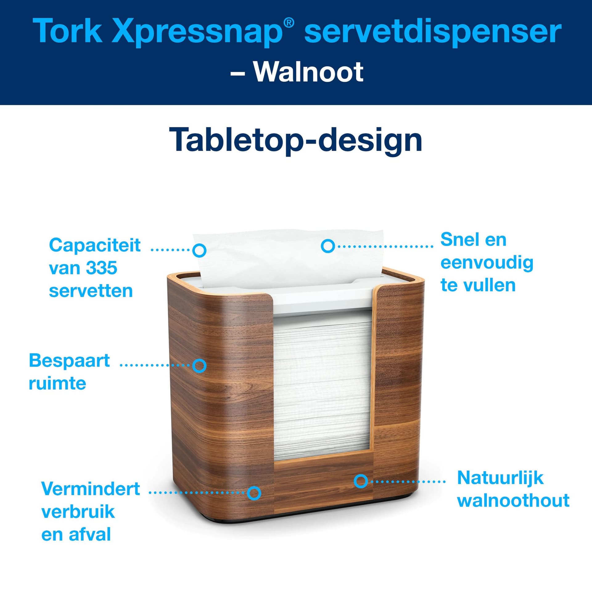 Servetdispenser Tork N4 Xpressnap Signature line walnoot 273002 2
