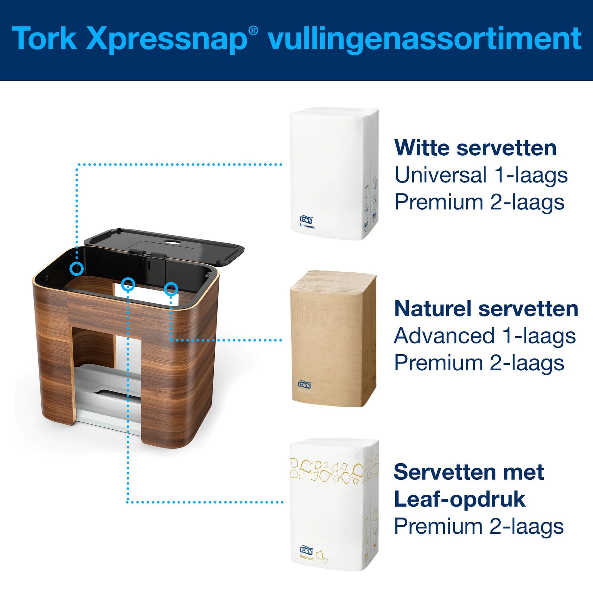 Servetdispenser Tork N4 Xpressnap Signature line walnoot 273002 3