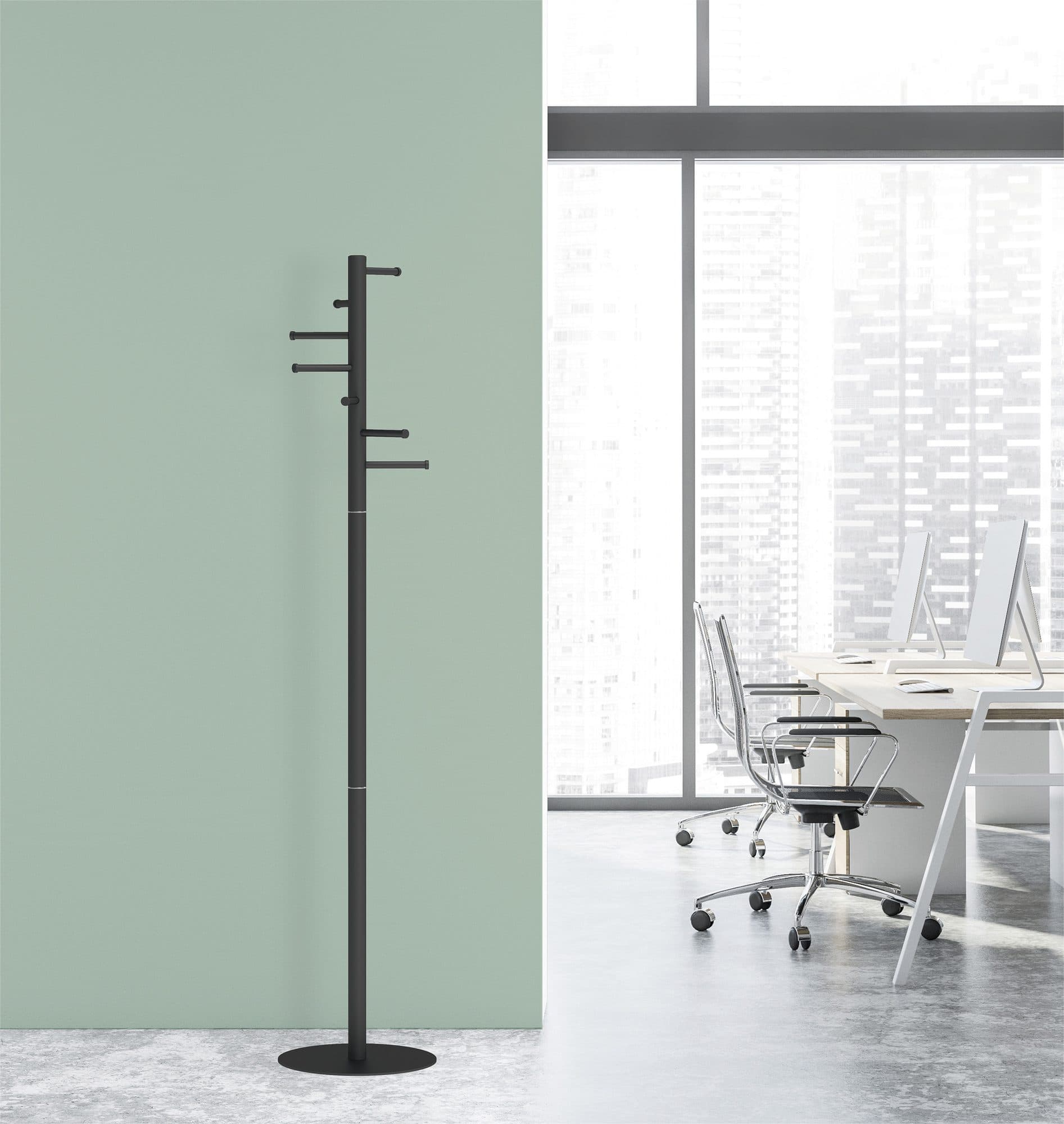 Kapstok MAUL Caurus staand 177cm 7 haken zwart RAL9004 3