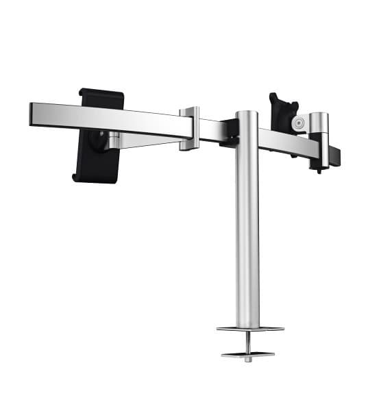 Monitorarm Durable met bladdoorvoer voor 1 scherm en 1 tablet 2