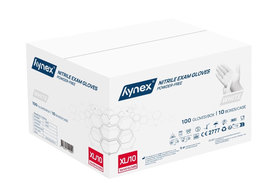 Handschoen Hynex nitril XL wit 3.5g 100 stuks 3