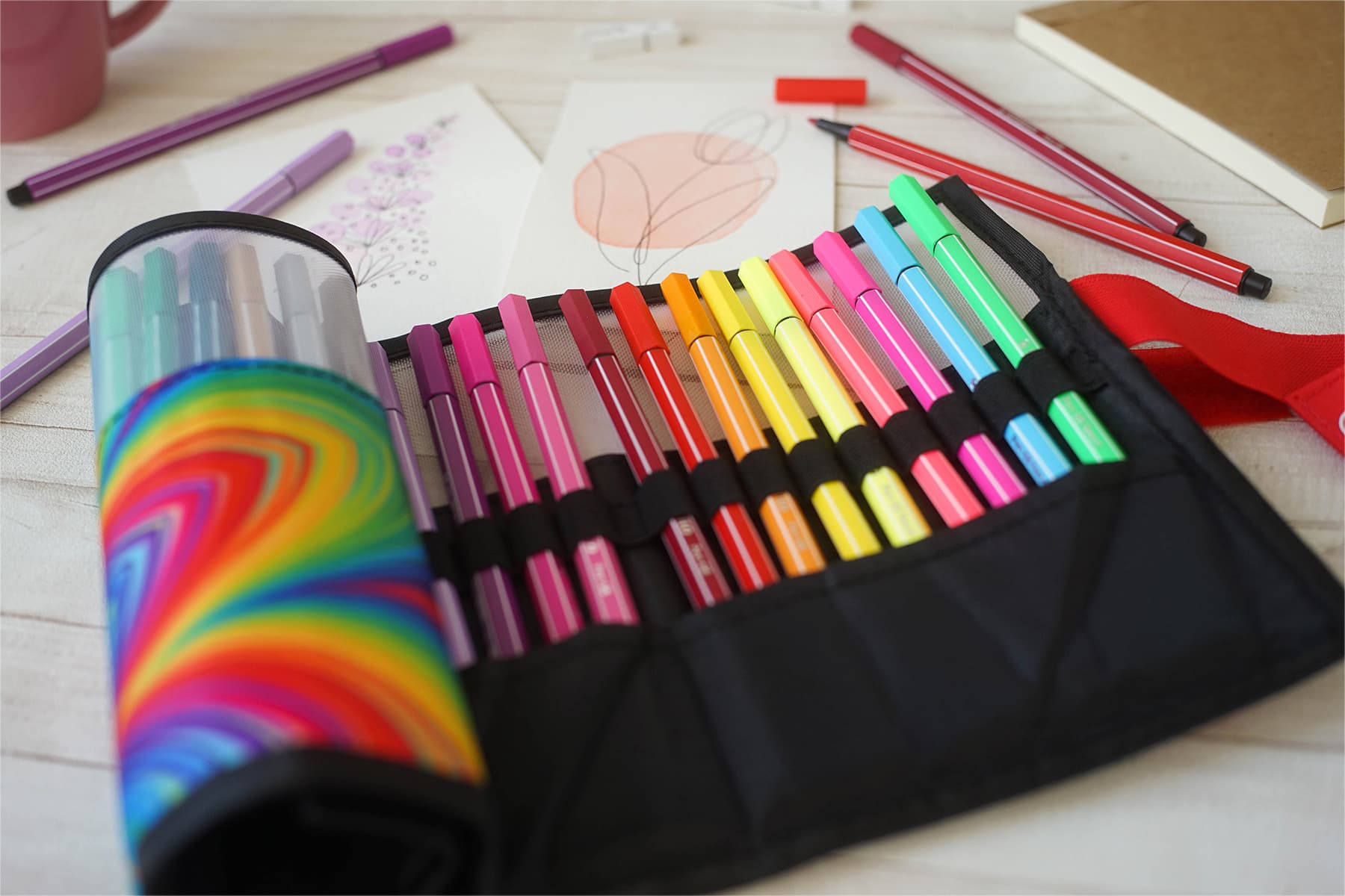 Viltstift STABILO Pen 68/25 Arty roletui medium assorti set à 25 stuks 5