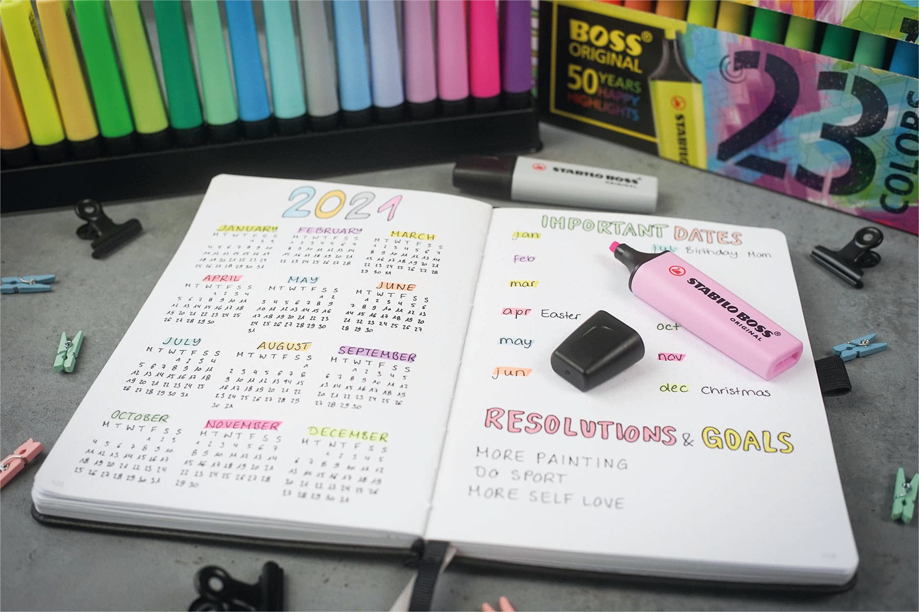 Markeerstift STABILO BOSS Original 70/4 pastel incl grijs ass 4st 10