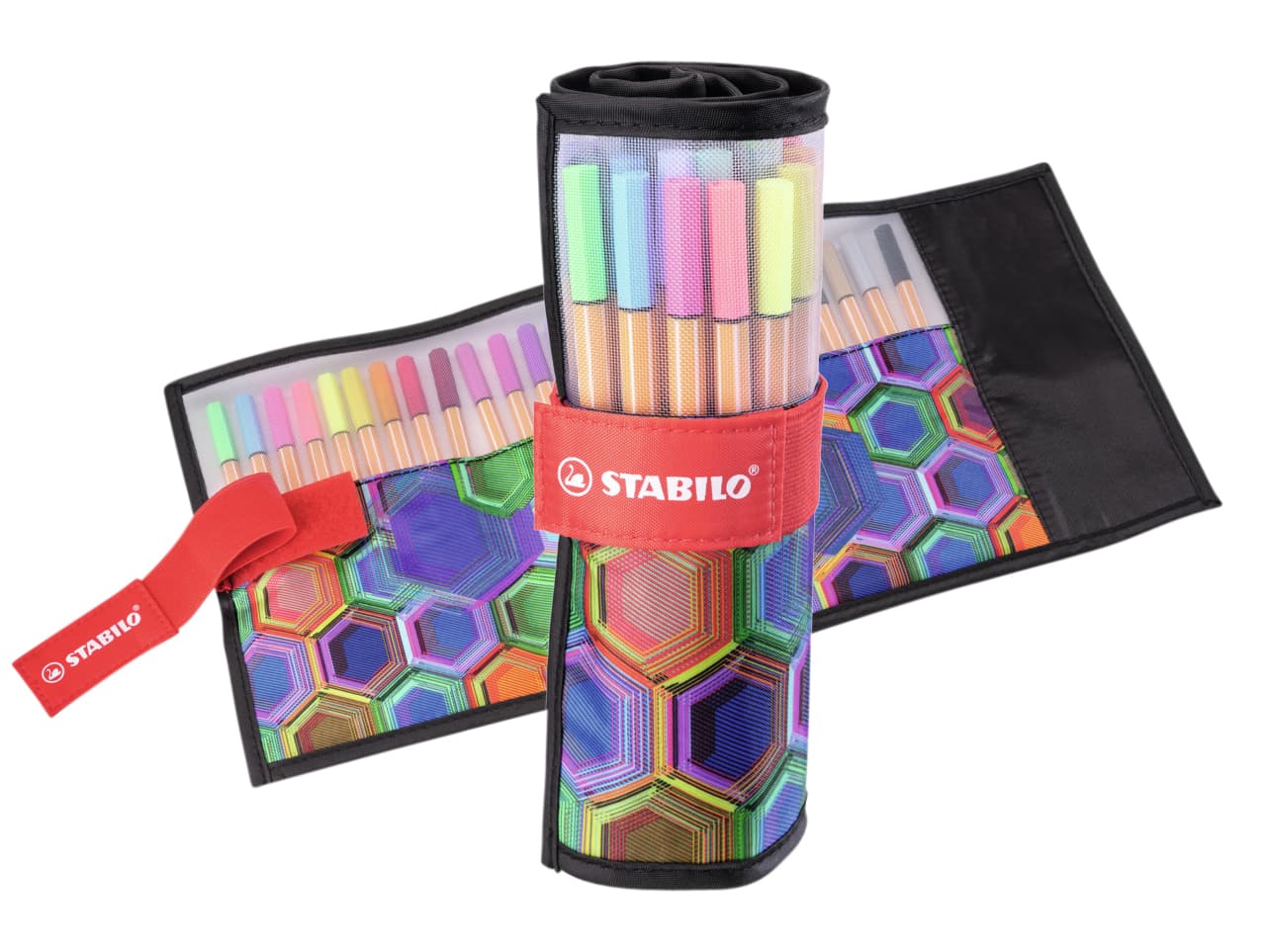 Fineliner STABILO point 88/25 Arty rollerset zwart fijn ass 25st 2