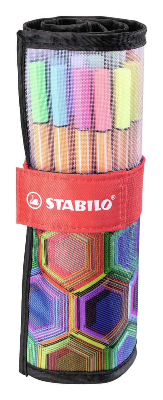 Fineliner STABILO point 88/25 Arty rollerset zwart fijn ass 25st