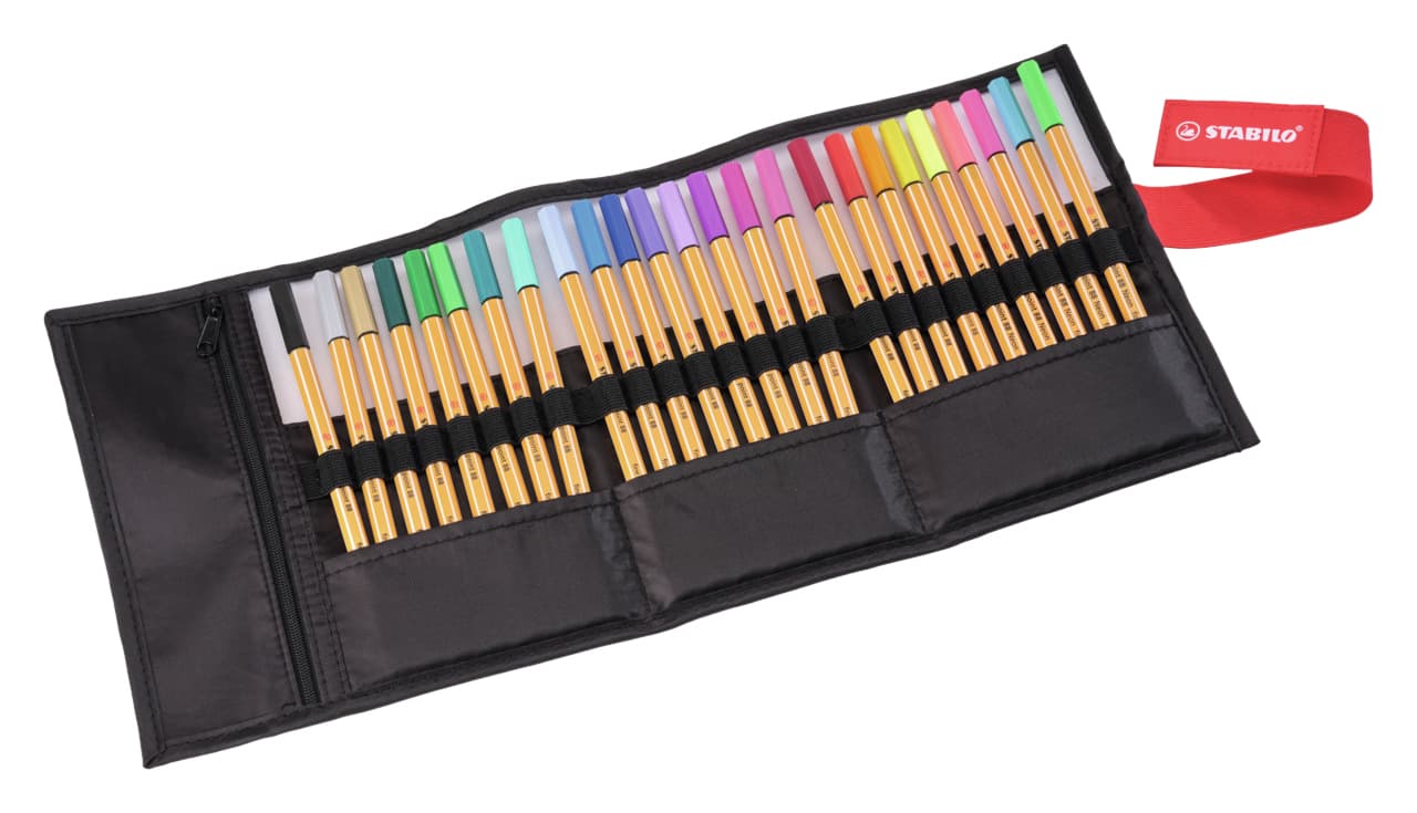 Fineliner STABILO point 88/25 Arty rollerset zwart fijn ass 25st 4