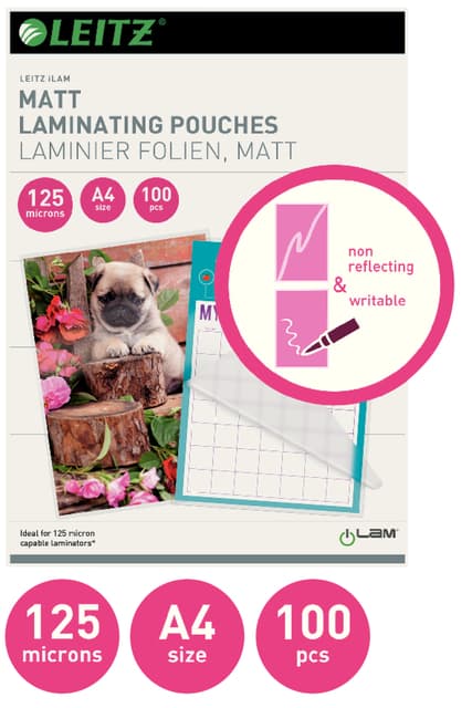 Lamineerhoes Leitz iLAM A4 2x125micron EVA Mat 100stuks 2