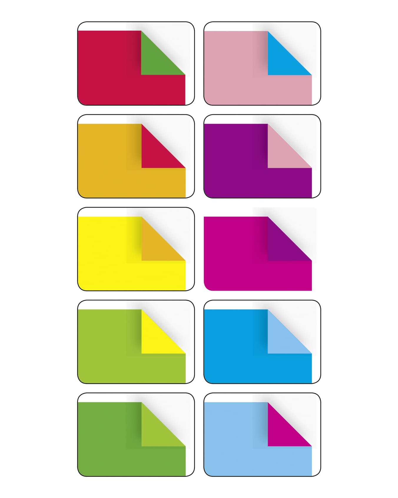 Vouwblaadjes Folia 80gr 15x15cm 50 vel 2-zijdig 10 duo kleuren 2