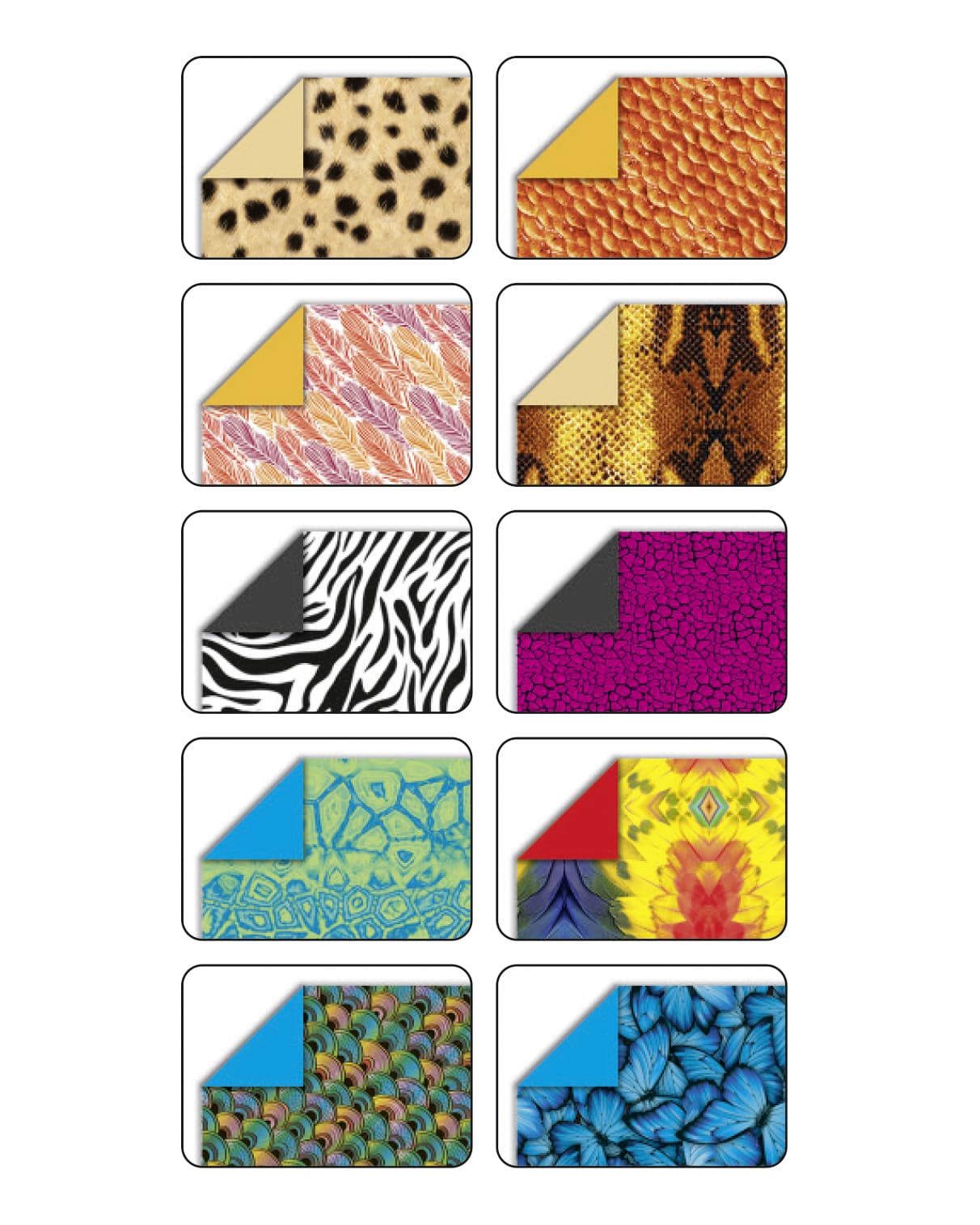 Vouwblaadjes Folia 80gr 15x15cm 50 vel 2-zijdig 10 wildlife designs 2