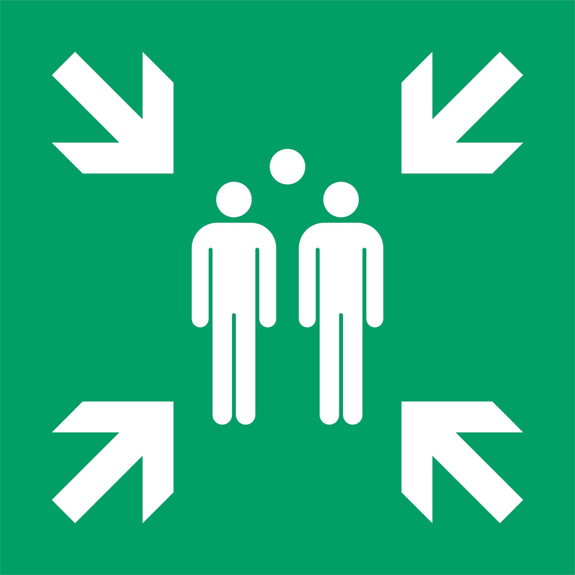 Pictogram bordje Djois Verzamelplaats 300x300mm groen