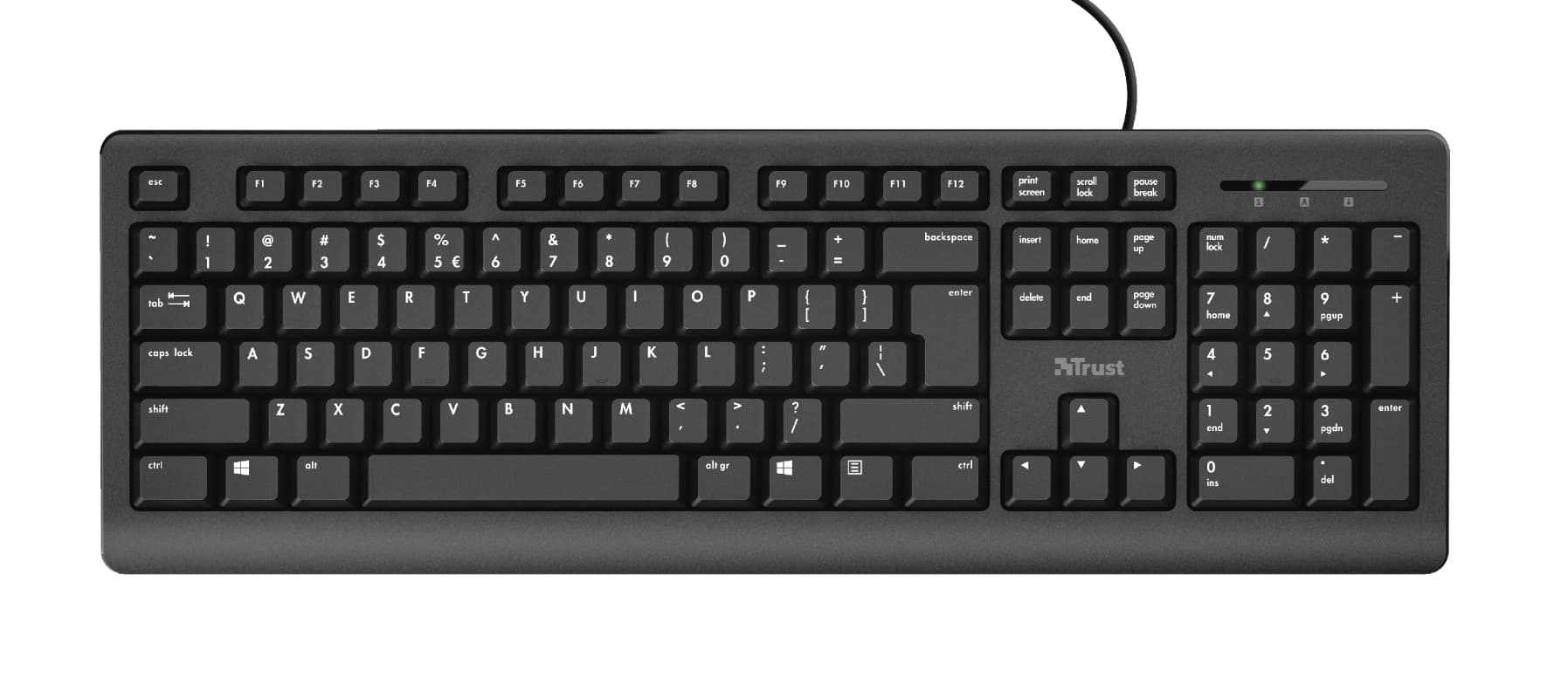 Toetsenbord Trust Primo QWERTY zwart