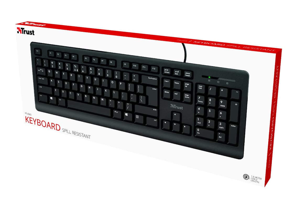 Toetsenbord Trust Primo QWERTY zwart 3
