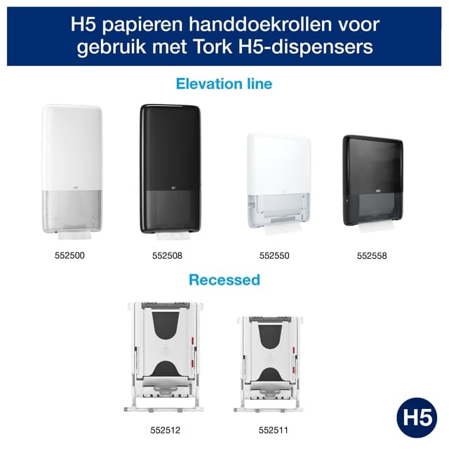 Handdoek Tork H5 PeakServe Universal 1-laags 201x225mm 12x410 vel wit 100585 3